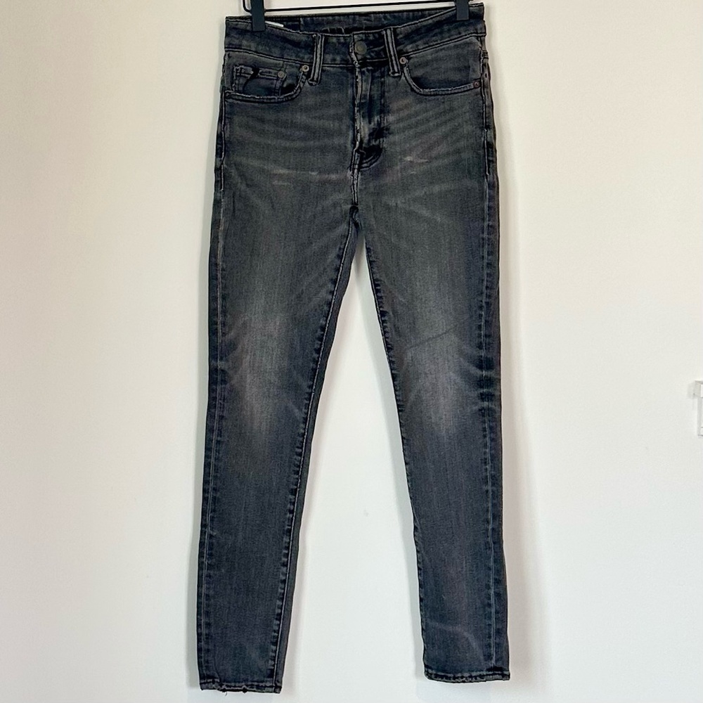 American Eagle Outfitters Dark Gray Black Skinny Jeans - Size: 28 x 28